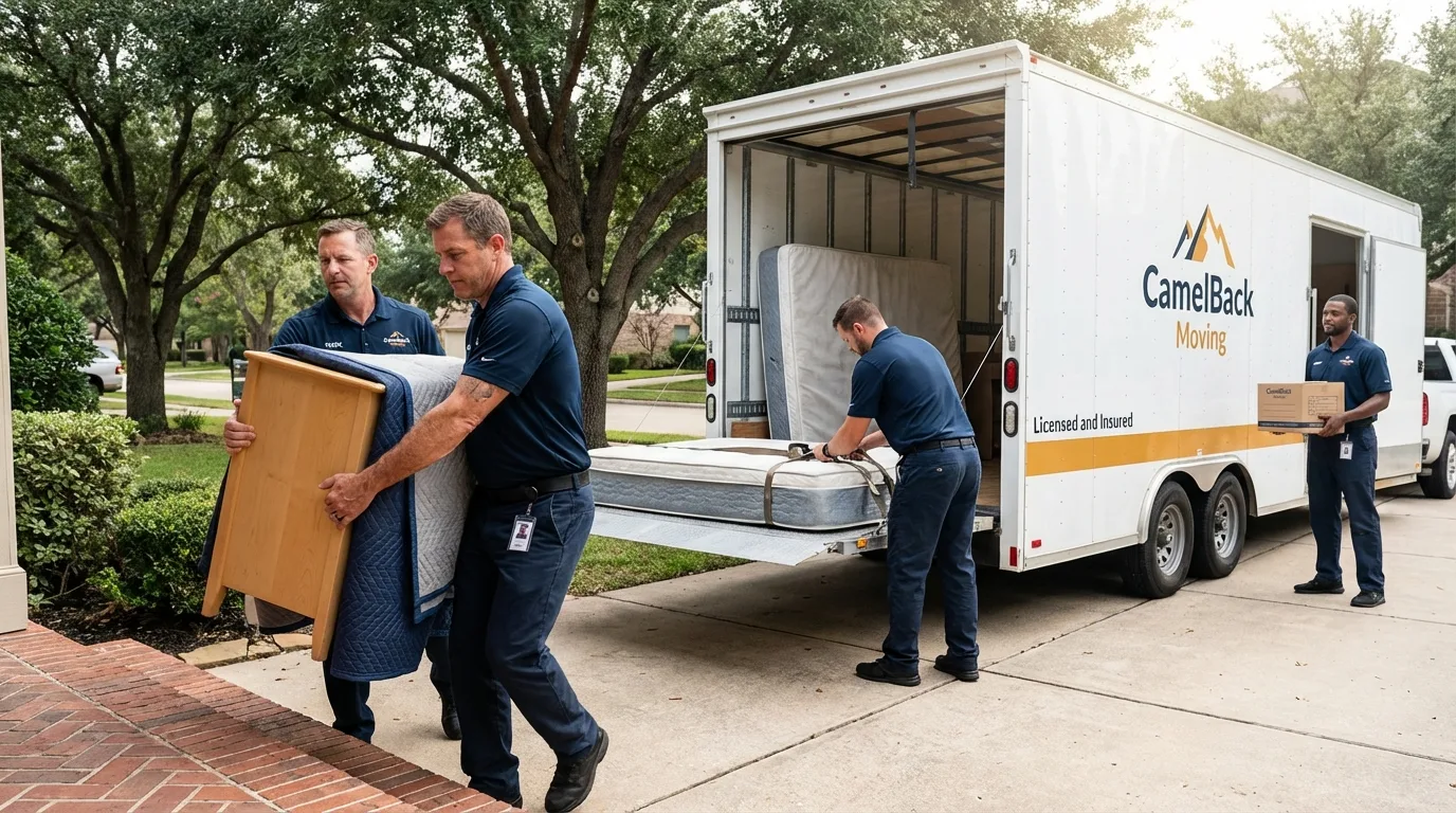 Crew loading residential truck for cross-state move from Old Bridge, NJ